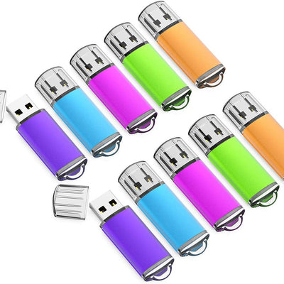 32GB Flash Drive USB 2.0 Flash Memory Stick Drive 10 Pack 32 GB USB Flash Drives Thumb Drive 32G Gig USB Drives Pen Drive Jump Drive, Mixed Colors