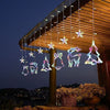 Christmas Window Lights, Pack Hanging Star Lights 8 Modes with Timer, LED Christmas Star Decorations Color Light String Star Moon Curtain Light
