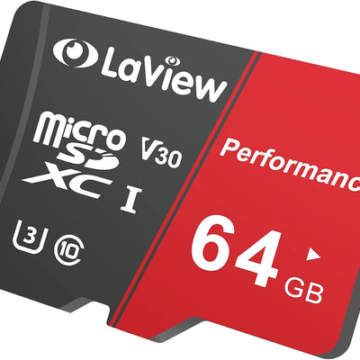 64GB Micro SD Card, Micro SDXC UHS-I Memory Card – 95Mb/S,633X,U3,C10, Full HD Video V30, A1, FAT32, High Speed Flash TF Card P500 for Computer with Adapter/Phone/Tablet/Pc