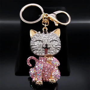 Cute Sweet Colorful Full Crystal Big Bear Key Chain Alloy Rhinestone Fashion Bag Accessories Keyring Jewelry Wholesale N9029