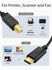 USB B to USB C Printer Cable 6.6FT, Type B to Type C Printer Cord for Macbook Pro, Air, MIDI Cable for Yamaha Casio Digital Piano, MIDI Keyboard, DJ Controller, DAC to Ipad - 2M, Black